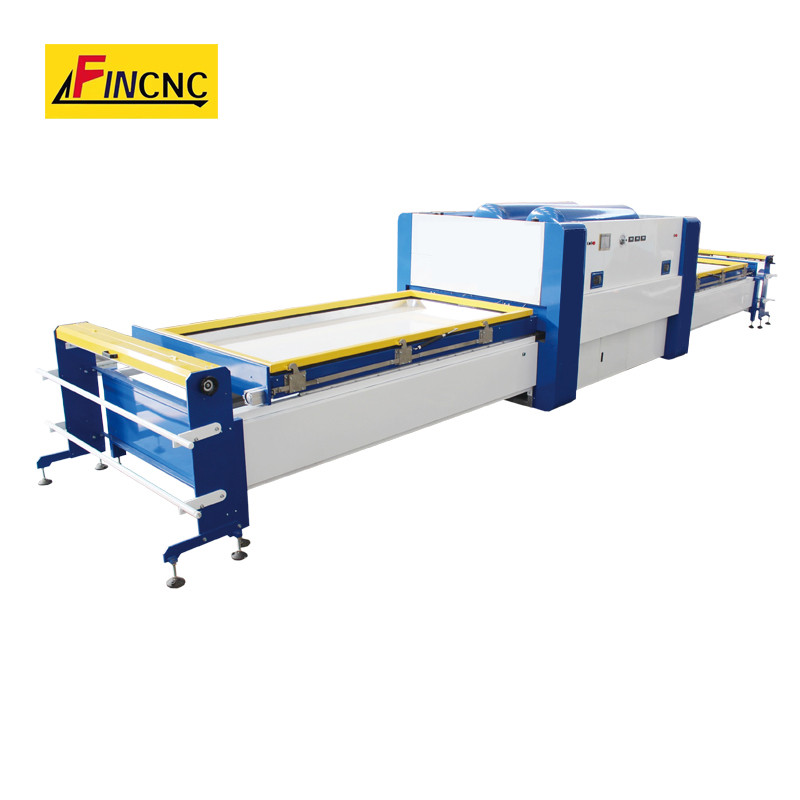 How does the vacuum membrane press technology work in Auto-Close Cabinet Door Vacuum Membrane Press Machine